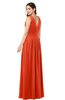 ColsBM Lucia Persimmon Sexy A-line V-neck Zipper Floor Length Ruching Plus Size Bridesmaid Dresses