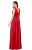 ColsBM Lucia Red Sexy A-line V-neck Zipper Floor Length Ruching Plus Size Bridesmaid Dresses