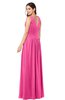 ColsBM Lucia Rose Pink Sexy A-line V-neck Zipper Floor Length Ruching Plus Size Bridesmaid Dresses
