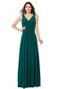 ColsBM Lucia Shaded Spruce Sexy A-line V-neck Zipper Floor Length Ruching Plus Size Bridesmaid Dresses