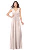 ColsBM Lucia Silver Peony Sexy A-line V-neck Zipper Floor Length Ruching Plus Size Bridesmaid Dresses