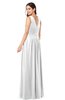 ColsBM Lucia White Sexy A-line V-neck Zipper Floor Length Ruching Plus Size Bridesmaid Dresses