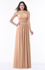 ColsBM Marie Almost Apricot Plain A-line Jewel Sleeveless Chiffon Bridesmaid Dresses