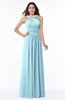 ColsBM Marie Aqua Plain A-line Jewel Sleeveless Chiffon Bridesmaid Dresses