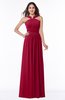 ColsBM Marie Dark Red Plain A-line Jewel Sleeveless Chiffon Bridesmaid Dresses