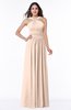 ColsBM Marie Fresh Salmon Plain A-line Jewel Sleeveless Chiffon Bridesmaid Dresses