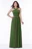 ColsBM Marie Garden Green Plain A-line Jewel Sleeveless Chiffon Bridesmaid Dresses