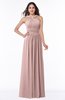 ColsBM Marie Nectar Pink Plain A-line Jewel Sleeveless Chiffon Bridesmaid Dresses