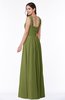 ColsBM Marie Olive Green Plain A-line Jewel Sleeveless Chiffon Bridesmaid Dresses
