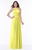 ColsBM Marie Pale Yellow Plain A-line Jewel Sleeveless Chiffon Bridesmaid Dresses