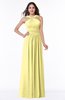 ColsBM Marie Pastel Yellow Plain A-line Jewel Sleeveless Chiffon Bridesmaid Dresses