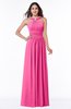ColsBM Marie Rose Pink Plain A-line Jewel Sleeveless Chiffon Bridesmaid Dresses