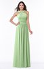 ColsBM Marie Sage Green Plain A-line Jewel Sleeveless Chiffon Bridesmaid Dresses