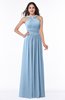 ColsBM Marie Sky Blue Plain A-line Jewel Sleeveless Chiffon Bridesmaid Dresses