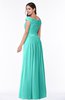 ColsBM Wendy Blue Turquoise Classic A-line Off-the-Shoulder Sleeveless Zip up Floor Length Plus Size Bridesmaid Dresses