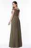 ColsBM Wendy Carafe Brown Classic A-line Off-the-Shoulder Sleeveless Zip up Floor Length Plus Size Bridesmaid Dresses