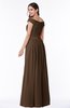 ColsBM Wendy Chocolate Brown Classic A-line Off-the-Shoulder Sleeveless Zip up Floor Length Plus Size Bridesmaid Dresses