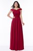 ColsBM Wendy Dark Red Classic A-line Off-the-Shoulder Sleeveless Zip up Floor Length Plus Size Bridesmaid Dresses
