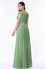 ColsBM Wendy Fair Green Classic A-line Off-the-Shoulder Sleeveless Zip up Floor Length Plus Size Bridesmaid Dresses