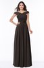 ColsBM Wendy Fudge Brown Classic A-line Off-the-Shoulder Sleeveless Zip up Floor Length Plus Size Bridesmaid Dresses