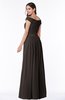 ColsBM Wendy Fudge Brown Classic A-line Off-the-Shoulder Sleeveless Zip up Floor Length Plus Size Bridesmaid Dresses