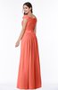 ColsBM Wendy Fusion Coral Classic A-line Off-the-Shoulder Sleeveless Zip up Floor Length Plus Size Bridesmaid Dresses
