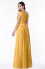 ColsBM Wendy Golden Cream Classic A-line Off-the-Shoulder Sleeveless Zip up Floor Length Plus Size Bridesmaid Dresses