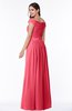ColsBM Wendy Guava Classic A-line Off-the-Shoulder Sleeveless Zip up Floor Length Plus Size Bridesmaid Dresses
