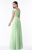 ColsBM Wendy Light Green Classic A-line Off-the-Shoulder Sleeveless Zip up Floor Length Plus Size Bridesmaid Dresses