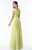 ColsBM Wendy Lime Green Classic A-line Off-the-Shoulder Sleeveless Zip up Floor Length Plus Size Bridesmaid Dresses