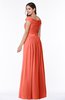 ColsBM Wendy Living Coral Classic A-line Off-the-Shoulder Sleeveless Zip up Floor Length Plus Size Bridesmaid Dresses