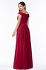 ColsBM Wendy Maroon Classic A-line Off-the-Shoulder Sleeveless Zip up Floor Length Plus Size Bridesmaid Dresses