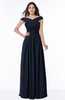 ColsBM Wendy Navy Blue Classic A-line Off-the-Shoulder Sleeveless Zip up Floor Length Plus Size Bridesmaid Dresses