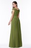 ColsBM Wendy Olive Green Classic A-line Off-the-Shoulder Sleeveless Zip up Floor Length Plus Size Bridesmaid Dresses