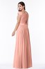 ColsBM Wendy Peach Classic A-line Off-the-Shoulder Sleeveless Zip up Floor Length Plus Size Bridesmaid Dresses