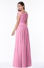 ColsBM Wendy Pink Classic A-line Off-the-Shoulder Sleeveless Zip up Floor Length Plus Size Bridesmaid Dresses