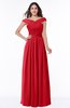 ColsBM Wendy Red Classic A-line Off-the-Shoulder Sleeveless Zip up Floor Length Plus Size Bridesmaid Dresses
