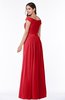 ColsBM Wendy Red Classic A-line Off-the-Shoulder Sleeveless Zip up Floor Length Plus Size Bridesmaid Dresses