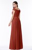 ColsBM Wendy Rust Classic A-line Off-the-Shoulder Sleeveless Zip up Floor Length Plus Size Bridesmaid Dresses