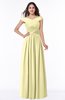 ColsBM Wendy Soft Yellow Classic A-line Off-the-Shoulder Sleeveless Zip up Floor Length Plus Size Bridesmaid Dresses