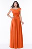 ColsBM Wendy Tangerine Classic A-line Off-the-Shoulder Sleeveless Zip up Floor Length Plus Size Bridesmaid Dresses