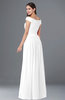 ColsBM Wendy White Classic A-line Off-the-Shoulder Sleeveless Zip up Floor Length Plus Size Bridesmaid Dresses