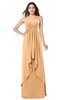 ColsBM Nathalie Apricot Sexy A-line Sweetheart Sleeveless Floor Length Rhinestone Plus Size Bridesmaid Dresses