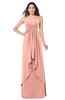 ColsBM Nathalie Peach Sexy A-line Sweetheart Sleeveless Floor Length Rhinestone Plus Size Bridesmaid Dresses