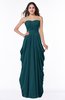 ColsBM Wren Blue Green Informal Sleeveless Half Backless Chiffon Floor Length Plus Size Bridesmaid Dresses
