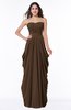 ColsBM Wren Chocolate Brown Informal Sleeveless Half Backless Chiffon Floor Length Plus Size Bridesmaid Dresses