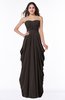 ColsBM Wren Fudge Brown Informal Sleeveless Half Backless Chiffon Floor Length Plus Size Bridesmaid Dresses