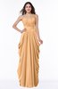 ColsBM Wren Salmon Buff Informal Sleeveless Half Backless Chiffon Floor Length Plus Size Bridesmaid Dresses