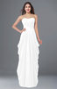ColsBM Wren White Informal Sleeveless Half Backless Chiffon Floor Length Plus Size Bridesmaid Dresses