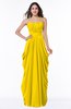 ColsBM Wren Yellow Informal Sleeveless Half Backless Chiffon Floor Length Plus Size Bridesmaid Dresses